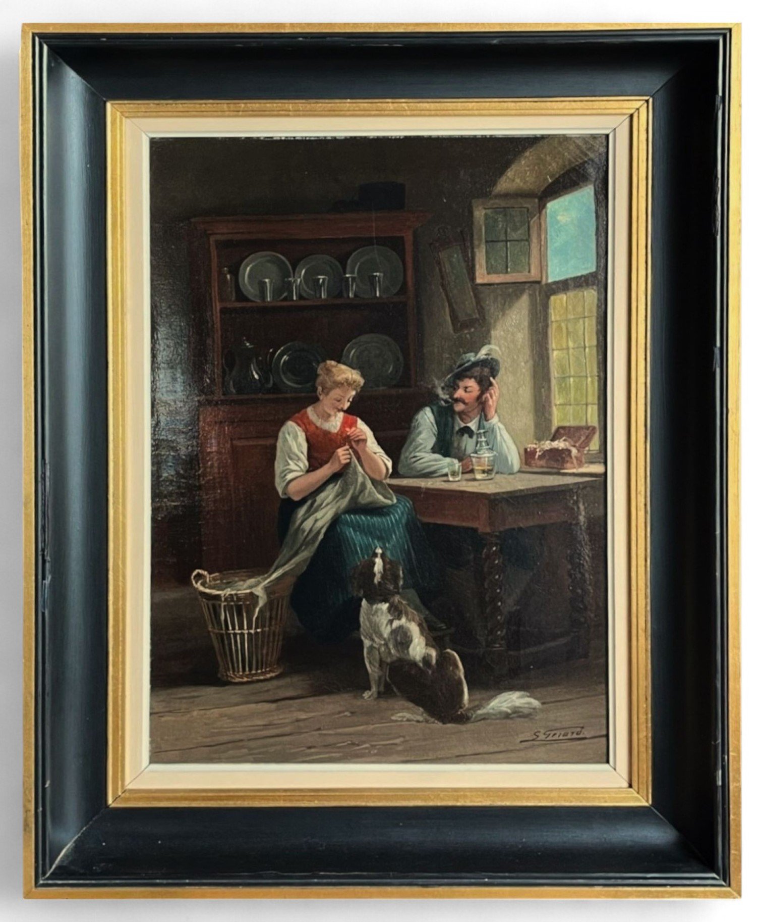 The Seamstress and Her Family,” Signed